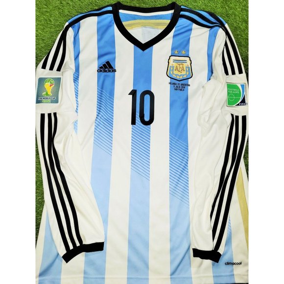adidas Other - Messi Argentina 2014 WORLD CUP SEMIFINAL Long Sleeve Soccer Jersey Shirt L SKU#